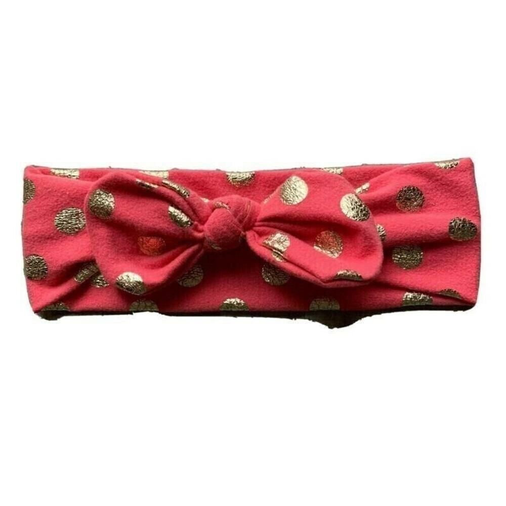 MUD PIE Baby Toddler Girls Headband Fabric Stretch Gold Dot Stretch Boho Gift